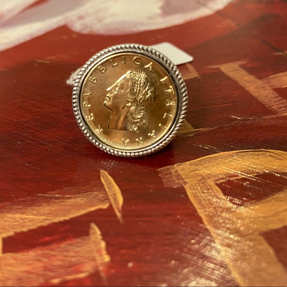925 Sterling Silver Authentic Italian Coin Ring - Picture 8 of 10